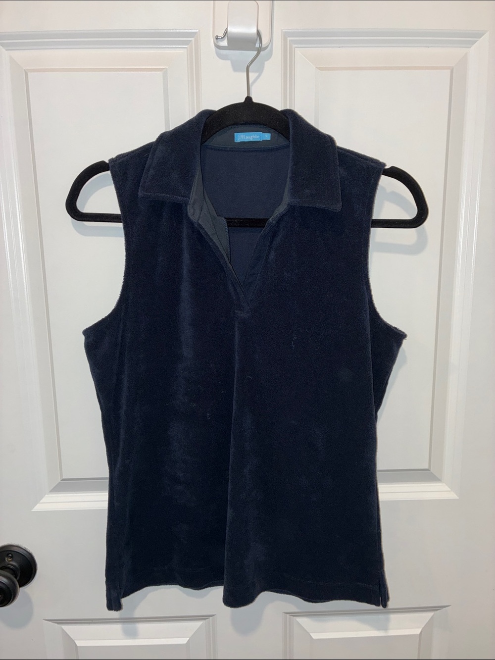 J. McLaughlin Navy Terry Cloth 2-Piece Set Sleeveless Top & Drawstring Skirt